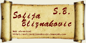 Sofija Bliznaković vizit kartica